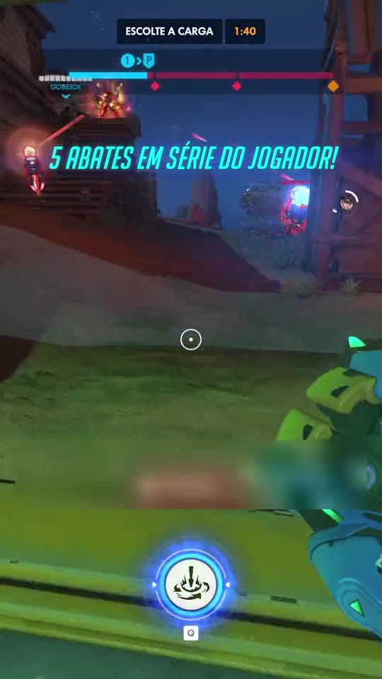 Clipes verticais de partidas de Overwatch 2, do jeito que saem do Streak para postar.